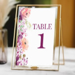 Herfst Violet Magenta Paarse Bloemen Bruiloft Kaart<br><div class="desc">Dit is een Herfst Violet Magenta Paarse Bloemen Trouwtafel nummer!</div>