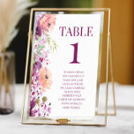 Herfst Violet Magenta Paarse Bloemen Bruiloft Kaart<br><div class="desc">Dit is een Herfst Violet Magenta Paarse Bloemen Trouwtafel Nummer w / Namen!</div>