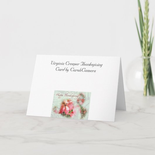 Herfst Virginia Creeper Thanksgiving Kaart (Achterkant)