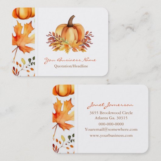 Herfst Visitekaartjes (Voorkant / Achterkant)