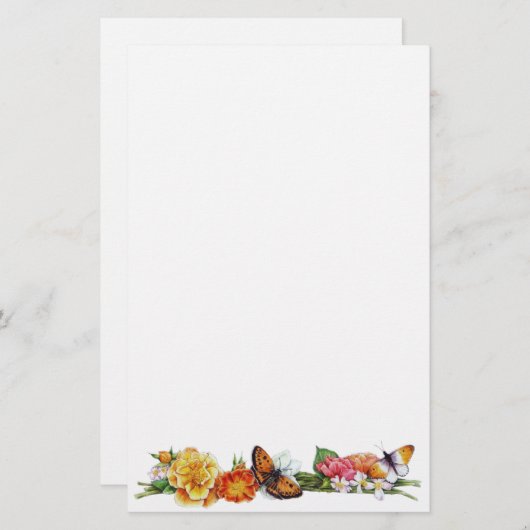 herfst vlinderbriefpapier briefpapier (Voorkant / Achterkant)