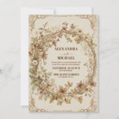 Herfst Voel Elegant Bloemen Bruiloft Kaart (Voorkant)