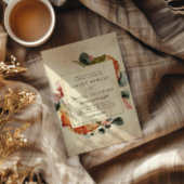 Herfst Voel Elegant Bloemen Bruiloft Kaart