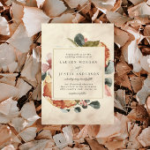 Herfst Voel Elegant Bloemen Bruiloft Kaart