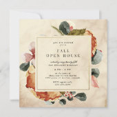 Herfst Voel Elegant Bloemenplein Open Huis Kaart (Voorkant)
