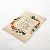 herfst voel elegant floral Weddenschap Folie Uitnodiging (Gedraaid)