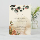 herfst voel elegant floral Weddenschap Kaart (Staand voorkant)