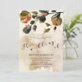 herfst voel elegant floral Weddenschap Kaart (Staand voorkant)