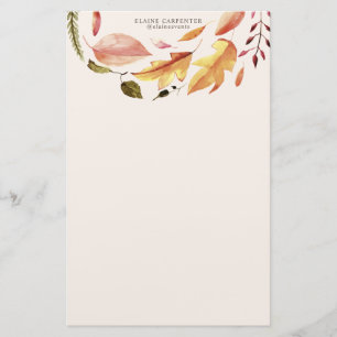 herfst voel elegant flormonogram briefpapier