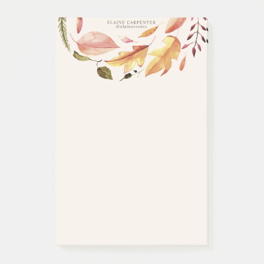 herfst voel elegant flormonogram post-it® notes (Voorkant)