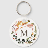 herfst voelt elegant met baarmoedermonogram sleutelhanger (Voorkant)