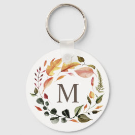 herfst voelt elegant met baarmoedermonogram sleutelhanger