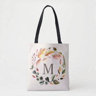 herfst voelt elegant met baarmoedermonogram tote bag