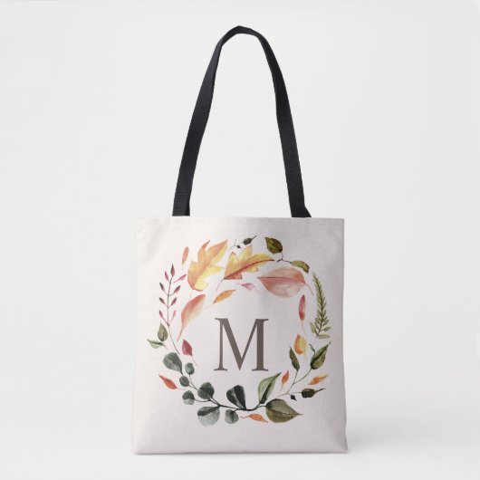 herfst voelt elegant met baarmoedermonogram tote bag (Voorkant)