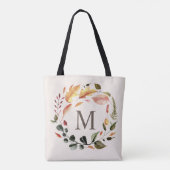 herfst voelt elegant met baarmoedermonogram tote bag (Achterkant)