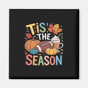 Herfst Voetbal Herfst Pompoen Koffie Liefhebber Magneet