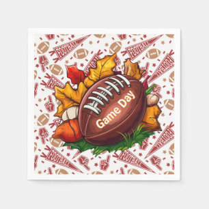 Herfst Voetbal Seizoen Papier  Servet