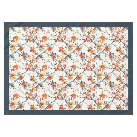 Herfst Vogels en Bloemen Tafelkleed voor Gezellige (Voorkant (Horizontaal))