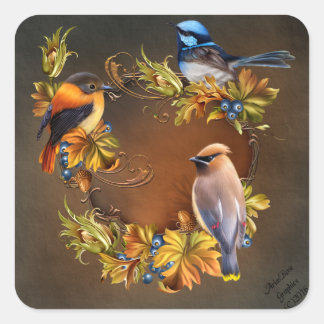Herfst Vogels Stickers