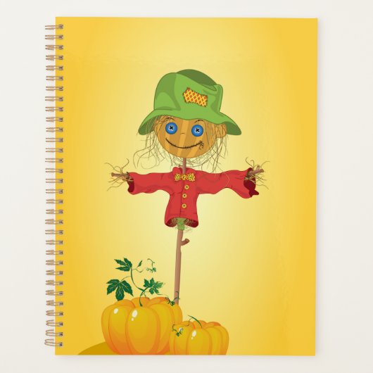Herfst vogelverschrikker en pompoenen Oogstfeest Planner (Voorkant)