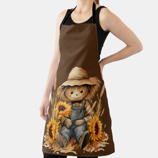 Herfst vogelverschrikker en zonnebloemen Schort (Insitu)