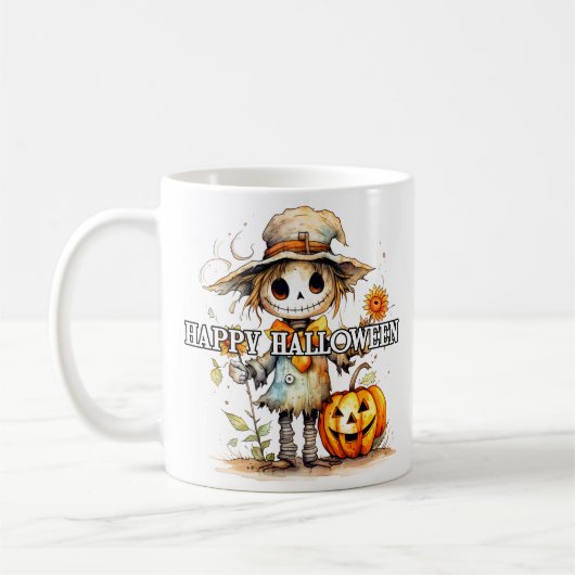 Herfst vogelverschrikker | Happy Halloween Koffiemok (Links)