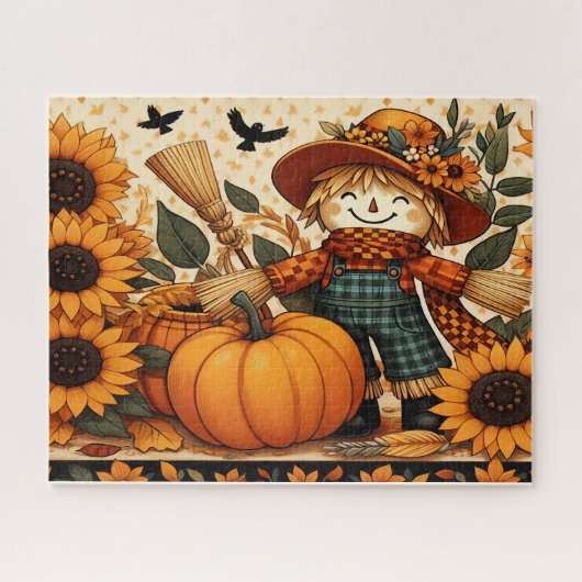 Herfst Vogelverschrikker Legpuzzel (Horizontaal)