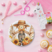 Herfst vogelverschrikker papier Borden, zonnebloem Papieren Bordje (Feest)