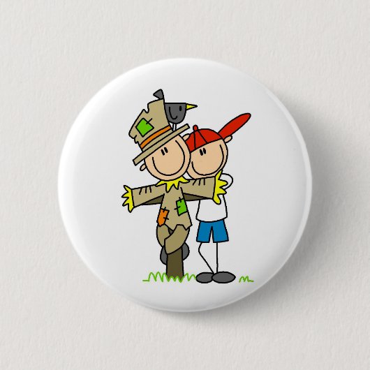 Herfst Vogelverschrikker Ronde Button 5,7 Cm (Voorkant)