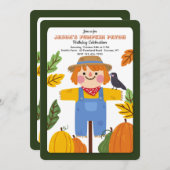 Herfst Vogelverschrikker Uitnodiging (Voorkant / Achterkant)