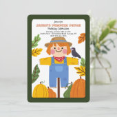 Herfst Vogelverschrikker Uitnodiging (Staand voorkant)