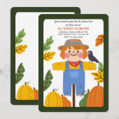 Herfst Vogelverschrikker Uitnodiging (Voorkant / Achterkant)