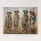 Herfst vogelverschrikkers puzzel (Horizontaal)