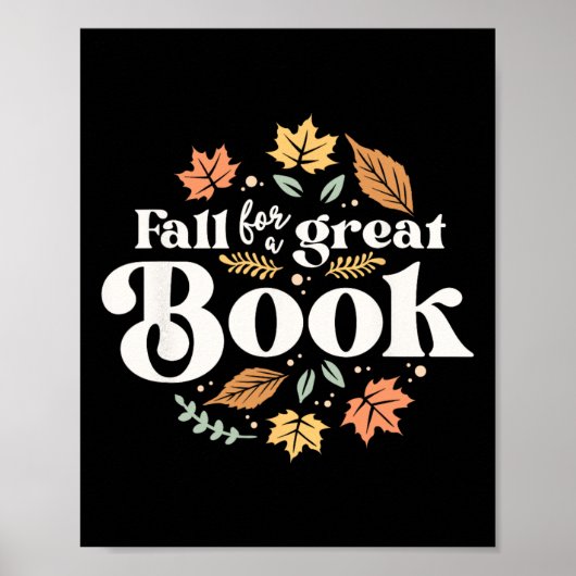 Herfst voor een groot boek lezen Librarian Autumn  Poster (Voorkant)