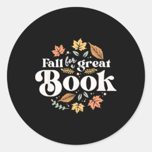 Herfst voor een groot boek lezen Librarian Autumn  Ronde Sticker
