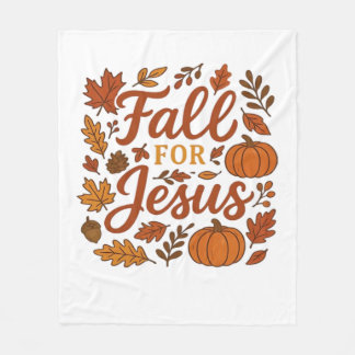 Herfst voor Jesus Autumn Pumpkin Christelijk Faith Fleece Deken