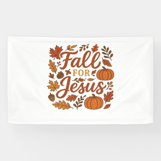 Herfst voor Jesus Autumn Pumpkin Christelijk Faith Spandoek (Horizontaal)