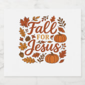 Herfst voor Jesus Autumn Pumpkin Christelijk Faith Sparkling Wijnetiket (Enkel label)