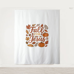 Herfst voor Jesus Autumn Pumpkin Christelijk Faith Wandkleed