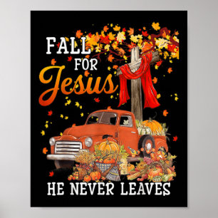 Herfst voor Jezus die hij nooit verlaat - kruisjez Poster