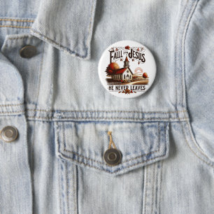 Herfst voor Jezus die hij nooit verlaat Ronde Button 5,7 Cm