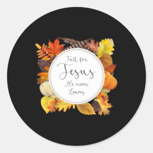 Herfst voor Jezus die hij nooit verlaat Ronde Sticker
