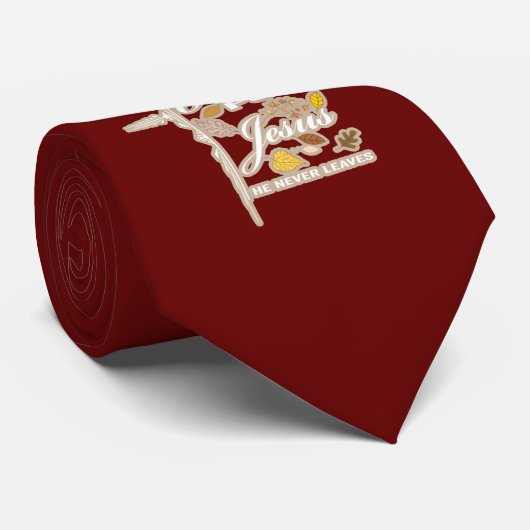 Herfst voor Jezus die hij nooit verlaat Stropdas (Opgerold)