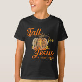 Herfst voor Jezus Hij laat Leopard Pumpkin Chr noo T-shirt (Voorkant)