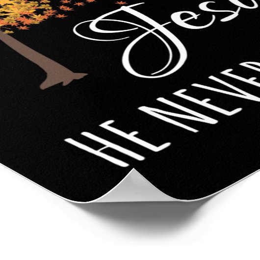 Herfst voor Jezus Hij laat nooit Bedankt in het na Poster (Hoek)