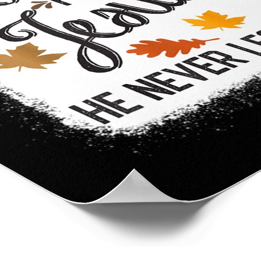 Herfst voor Jezus Hij laat nooit Christelijk achte Poster (Hoek)