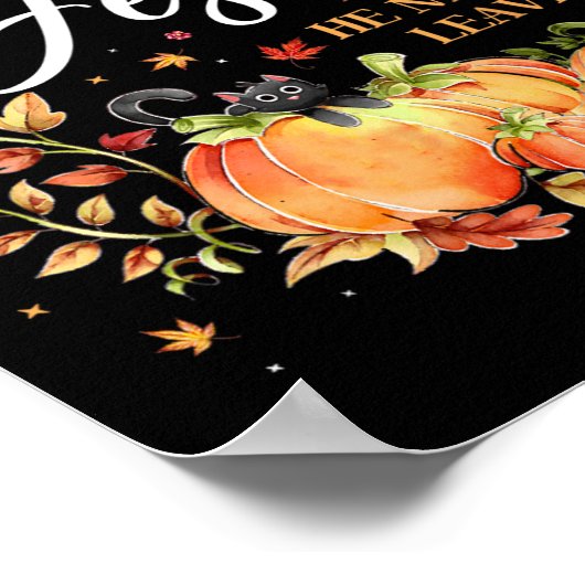 Herfst voor Jezus Hij laat nooit Christelijke over Poster (Hoek)