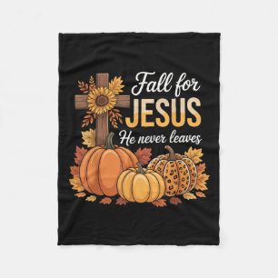 Herfst voor Jezus Hij laat nooit Christelijke Than Fleece Deken