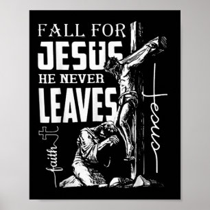 Herfst voor Jezus Hij laat nooit Christelijke Than Poster