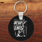 Herfst voor Jezus Hij laat nooit Christelijke Than Sleutelhanger (Voorkant)